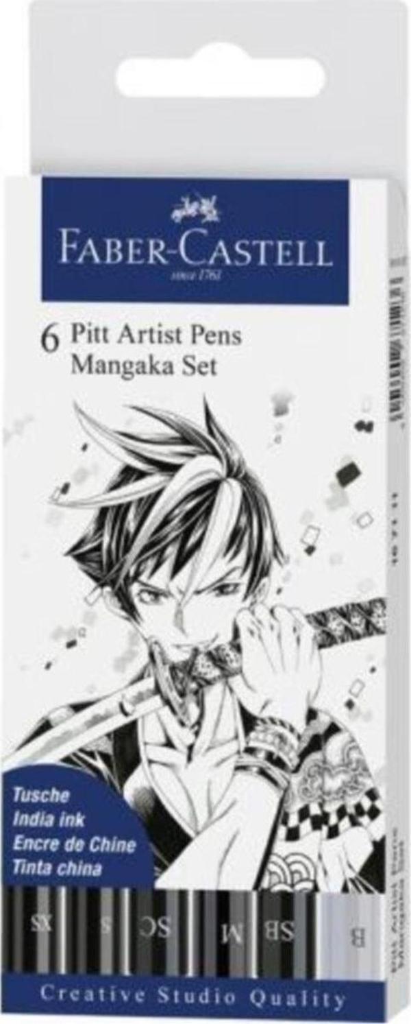 Faber-Castell 6 Pitt Artist Pens Mangaka Set - Manga Çizim Seti - Image 1