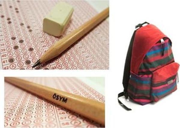 Faber-Castell Okul Çantası Örgü Desenli Bordo Natural Ösym Kurşun Kalemi 40"Lı 2,5 B - Image 1