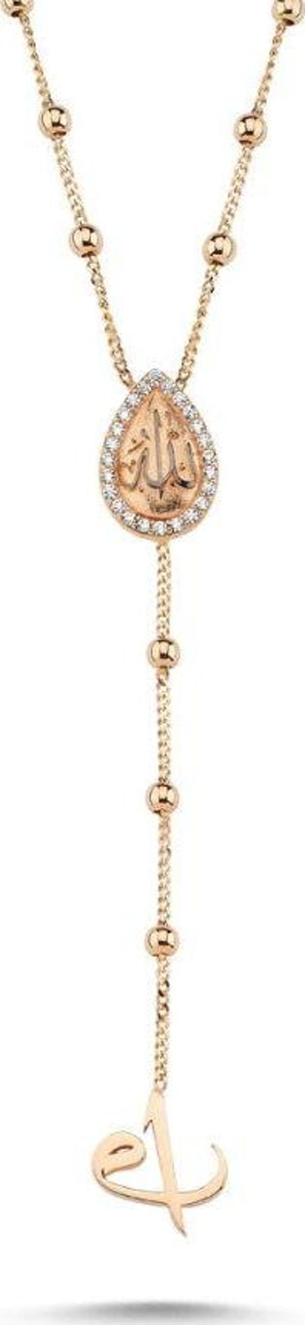 Altın Kolye 14K Rose Dorika Zincirli - Image 1