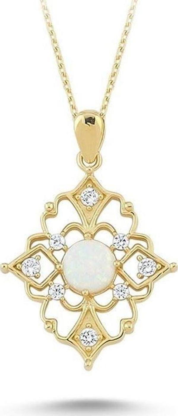 Altın Kolye Opal Taşlı 14K Gold - Image 1
