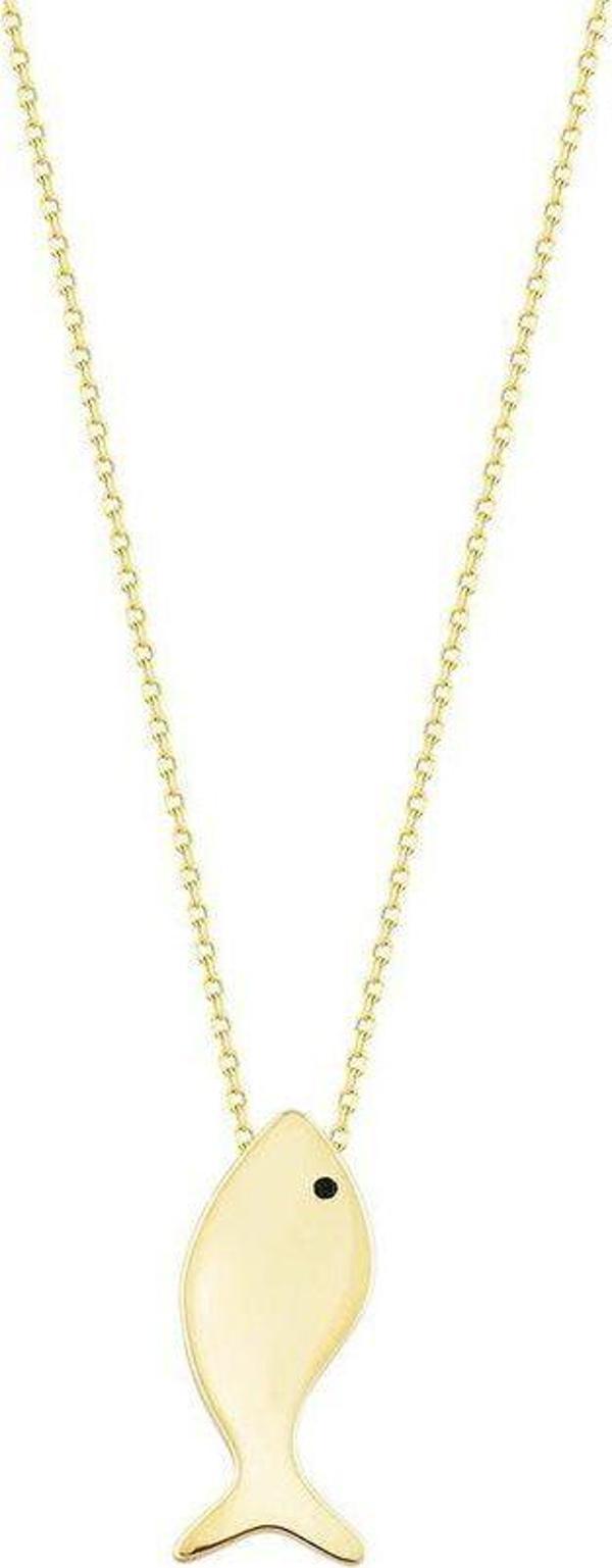 Balık Altın Kolye 14K Gold - Image 1