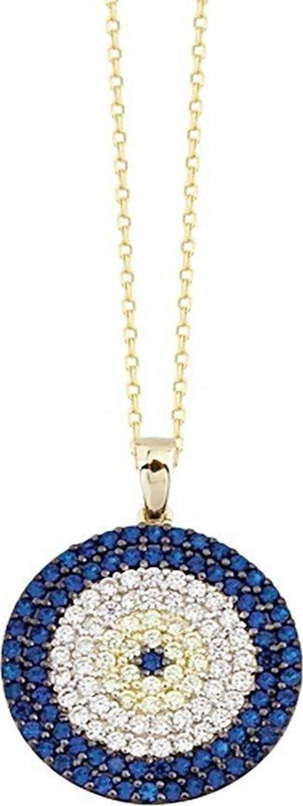 Nazar Boncuk Altın Kolye Sosyete 14K Gold 2,0 cm - Image 1