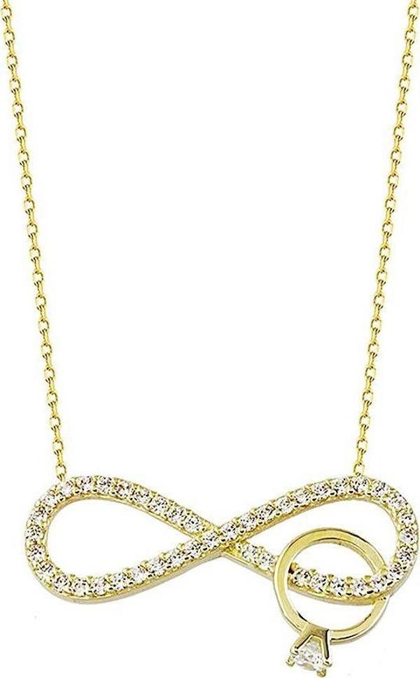 Sonsuz Tektaş Altın Kolye 14K Gold - Image 1