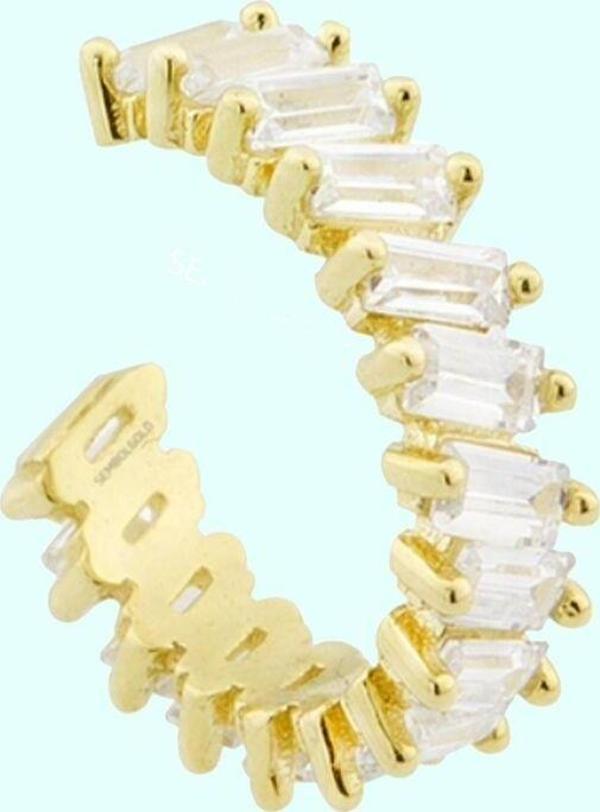 Altın Kıkırdak Küpe 14 Ayar Earcuff Baget Taşlı - Image 1