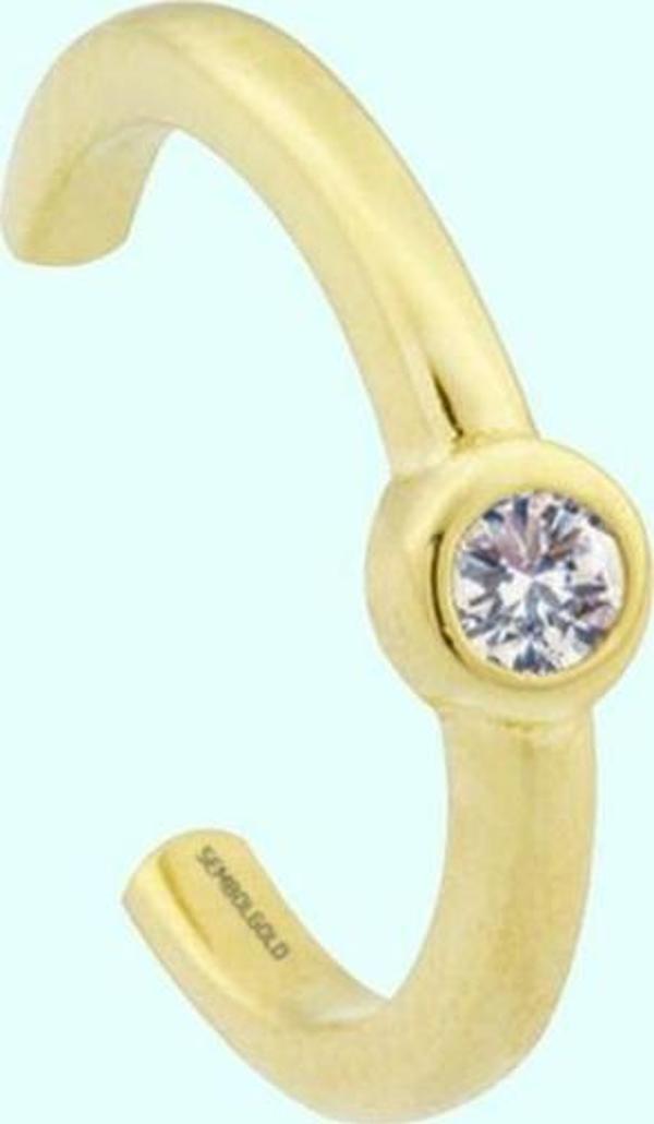 Altın Kıkırdak Küpe 14 Ayar Earcuff Tektaş - Image 1