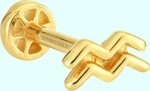 Altın Tragus Piercing 14 Ayar Kova Burcu - Image 1