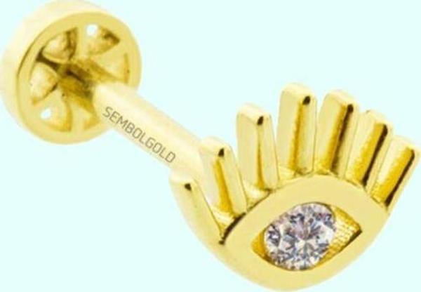 Altın Göz Tragus Piercing 14 Ayar - Image 1