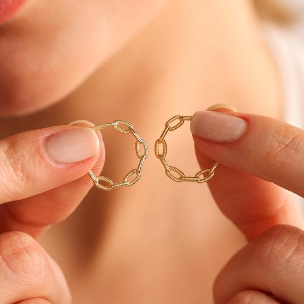 Altın Halka Küpe 1.5 cm Gurmet Form - Image 1