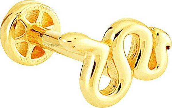 Altın Yılan Tragus Piercing 14 Ayar - Image 1