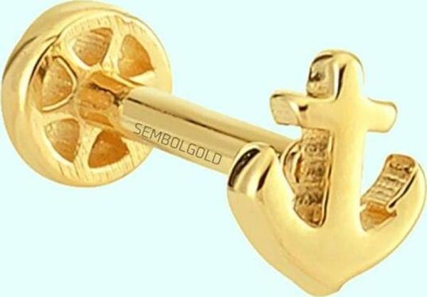 Altın Çapa Tragus Piercing 14 Ayar - Image 1