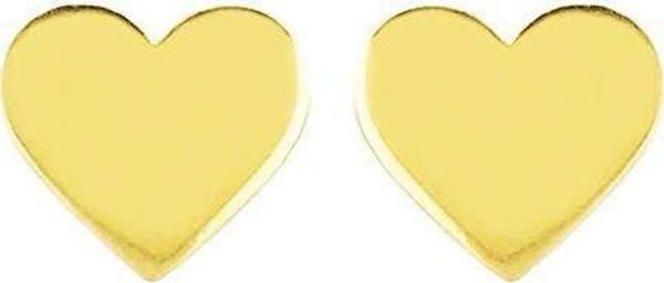 Altın Kalp Küpe Çivili 14K Gold Taşsız - Image 1