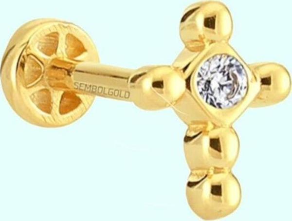 Altın Hac Tragus Piercing 14 Ayar - Image 1