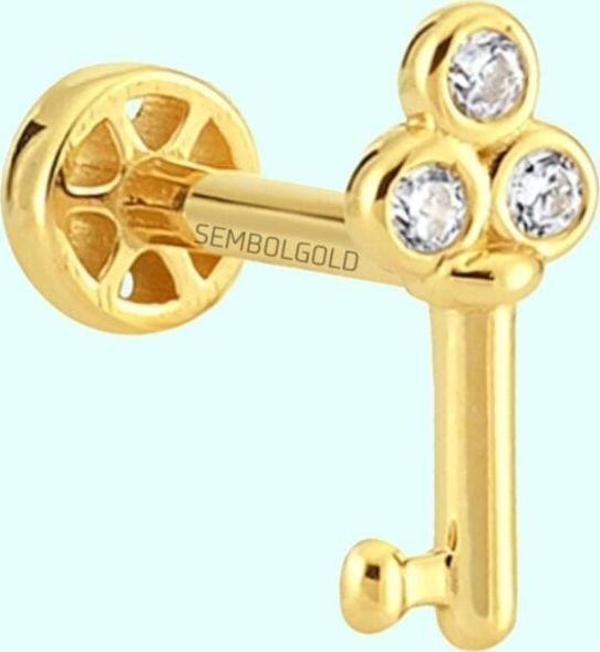 Altın Anahtar Tragus Piercing 14 Ayar - Image 1