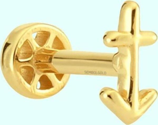 Altın Çapa Tragus Piercing 14 Ayar - Image 1
