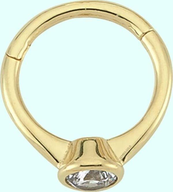 Altın Halka Piercing Tektaş 14 Ayar - Image 1