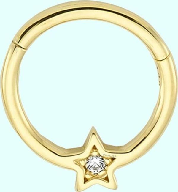 Altın Halka Piercing Yıldız 14 Ayar - Image 1
