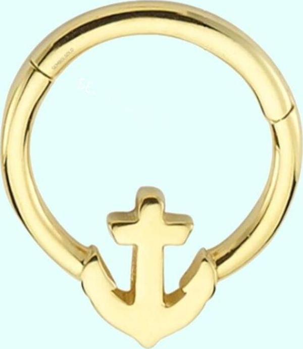 Altın Halka Piercing Çapa 14 Ayar - Image 1