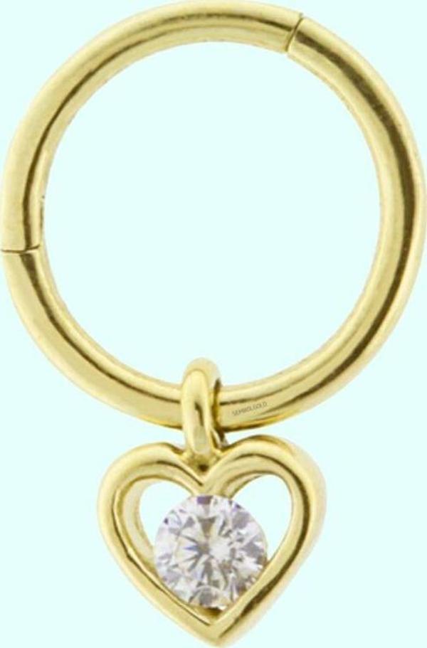 Altın Halka Piercing Kalp 14 Ayar - Image 1
