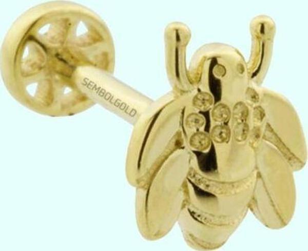 Altın Tragus Piercing Arı 14 Ayar - Image 1