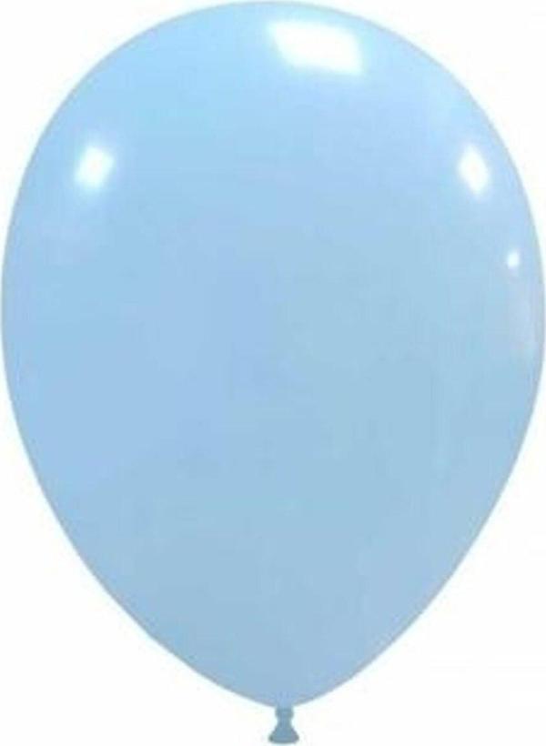 Balonevi Balon 12" Baskı Makaron Mavi (100 Lü Paket) - Image 1