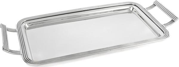 Mikasa Moor Gümüş Dik Kulplu Metal Tepsi 50x24cm - Image 1