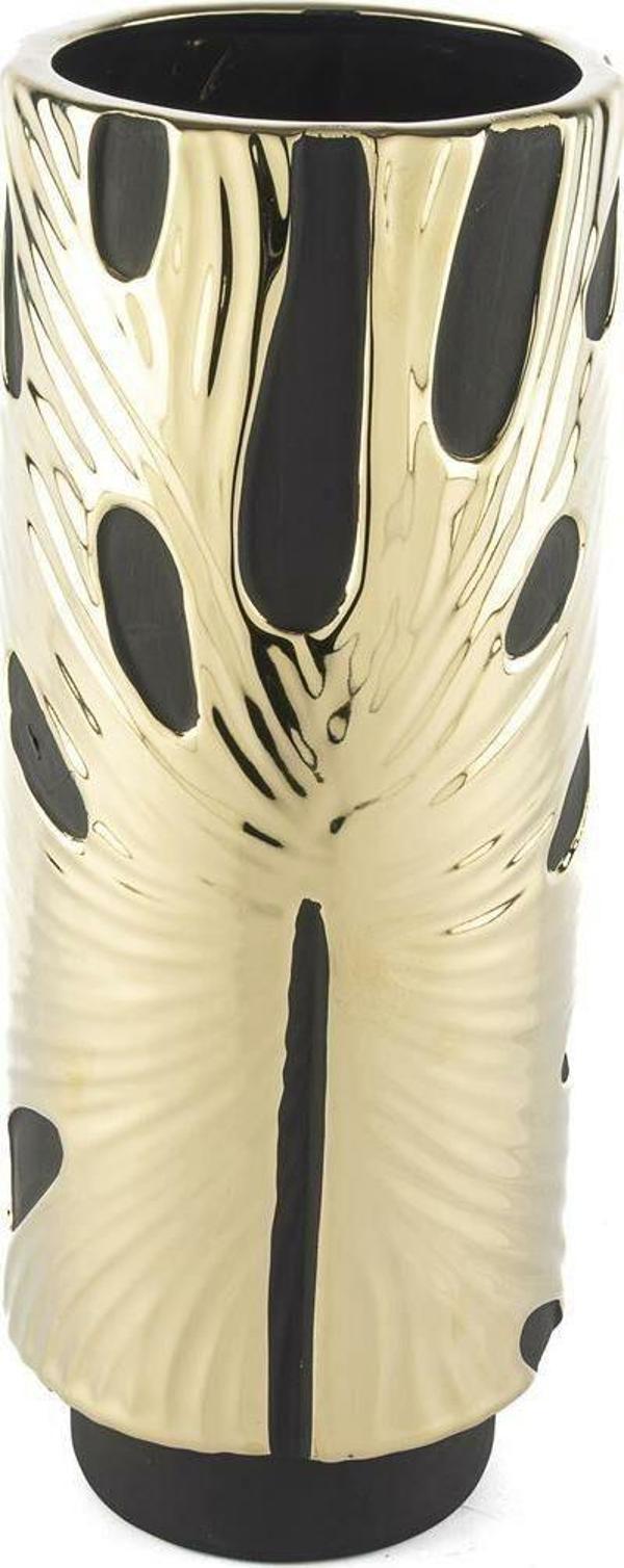 Mikasa Moor Gold Siyah Pors Vazo 12x31cm - Image 1