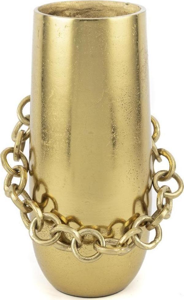 Mikasa Moor Gold Zincirli Metal Vazo 15x32cm - Image 1