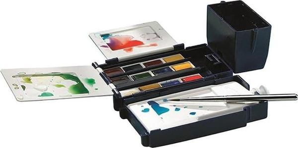 Winsor & Newton W-N COTMAN SULU BOYA SETİ FİELD BOX - KIR TİPİ (12 X YARIM TABLET) LV-WN-0390639 - Image 1
