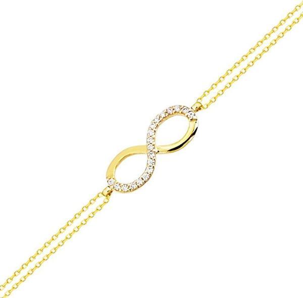Altın Sonsuzluk Bileklik 14K Gold Taşlı - Image 1