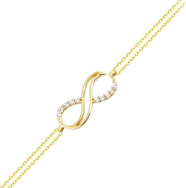 Altın Sonsuzluk Bileklik 14K Gold Taşlı - Image 1
