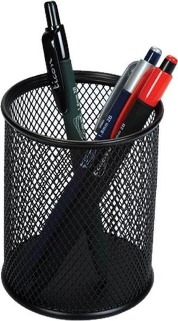 Temat Kalemlik Yuvarlak Metal Perforeli Siyah 300 - Image 1