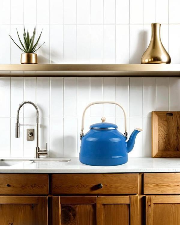 Alev Vintage Demlik - Emaye Çaydanlık Kettle - Mavi - 3.5 Litre - Image 1