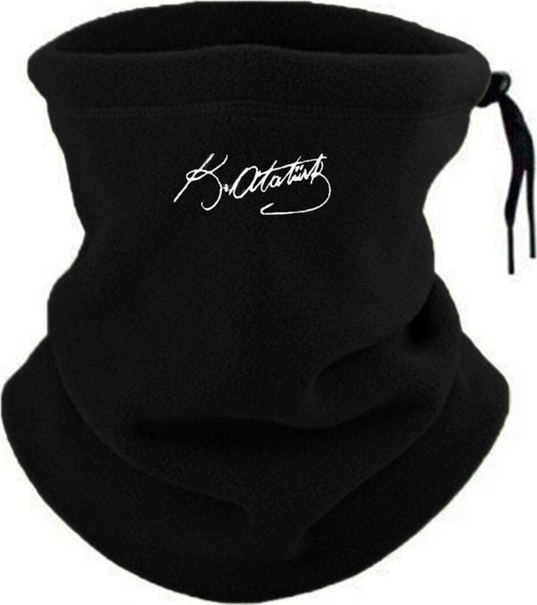 Kadın Erkek Polar Boyunluk Kışlık İpli Bere Atatürk İmzalı - Image 1