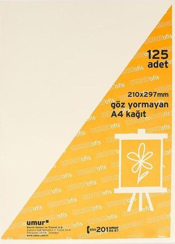 Umur 60 Gr Göz Yormayan Teksir Kağıdı A4 125 Li - Image 1