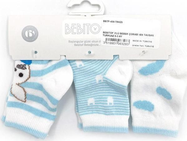 Bebitof 3'lü Bebek Çorabı 409 - Image 1