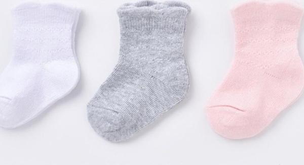 Biorganic Desenli Basic 3'lü Bebek Çorabı 68344 - Image 1