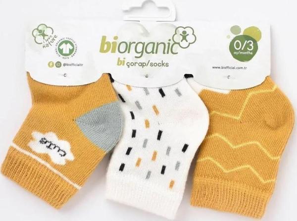 Biorganic Cute 3'lü Bebek Çorabı 68448 - Image 1
