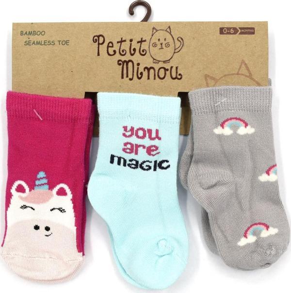 Petit Minou 3'lü ABS Unicorn Bebek Çorabı 2170 - Image 1