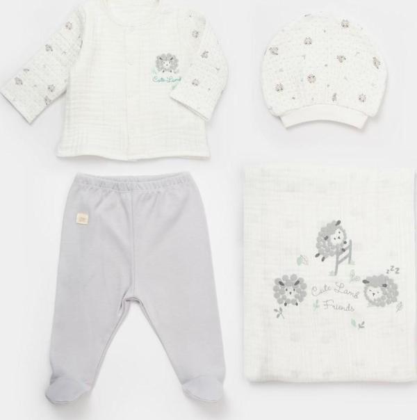 Bibaby Lamb Friends 4'lü Battaniyeli Tüllü Set 62347 - Image 1