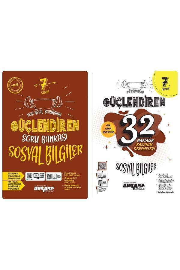 Ankara Yayıncılık 7.Sınıf Sosyal Bilgiler Güçlendiren Soru Bankası + Güçlendiren 32 Haftalık Kazanım Denemeleri Seti - Ankara Yayıncılık - Image 1