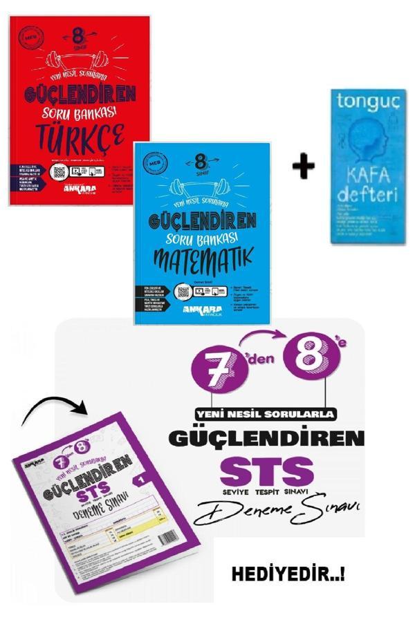 Ankara Yayıncılık 8. Sınıf Türkçe-Matematik Güçlendiren Soru Bankası +Sts Denemesi + Kafa Defteri Hediye - Ankara Yayıncılık - Image 1