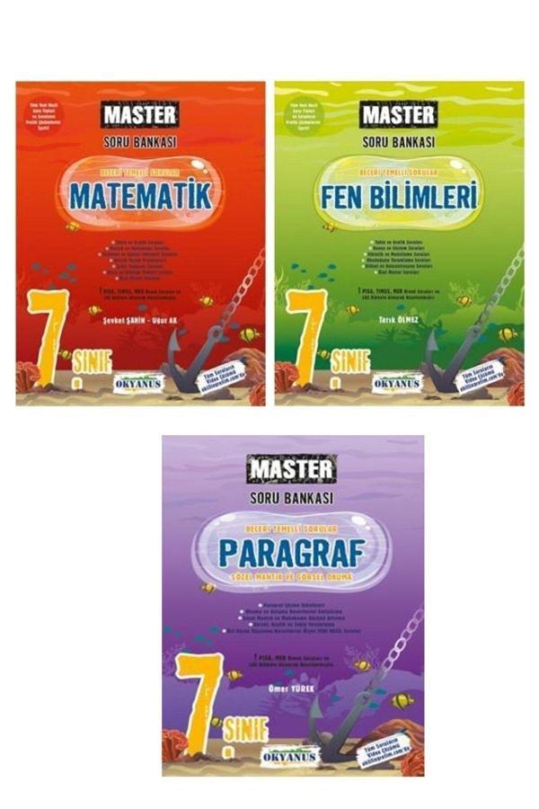 Okyanus Yayıncılık Master 7. Sınıf Matematik + Fen Bilimleri + Paragraf Soru Bankası Seti 2023 - Okyanus Yayıncılık - Image 1