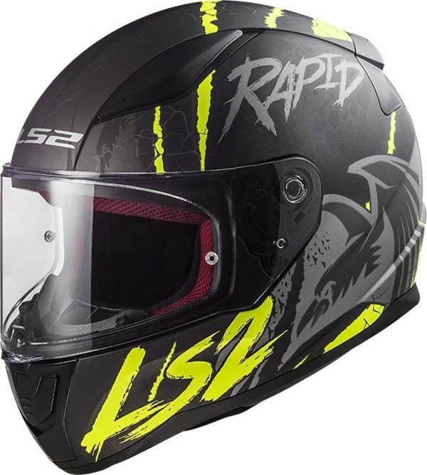 Ls2 Rapıd 2 Raven Kapalı Kask Mat Siyah-gri-neon Sarı 3X-LARGE - Image 1