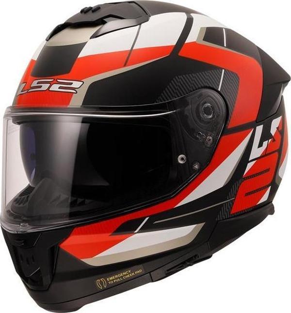 Ls2 Stream 2 Road Kapalı Kask Mat Siyah-kırmızı-beyaz-gri 3X-LARGE - Image 1
