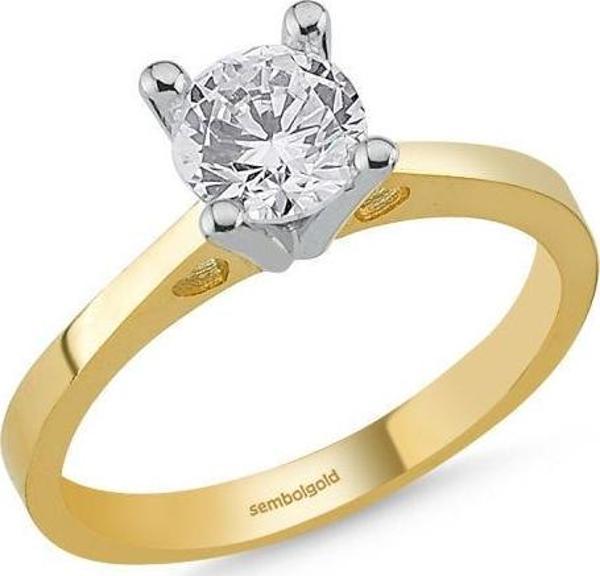 Altın Tektaş Yüzük Swarovski - Image 1