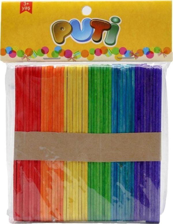 Puti Ahşap Küçük Dil Çubuğu Renkli 50 Lİ 4582 - Image 1