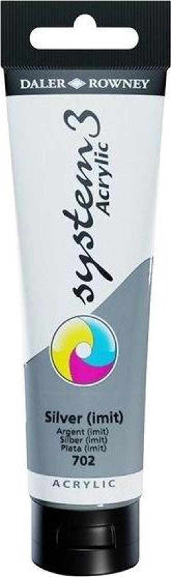 Daler Rowney Akrilik Boya System 3 Orıgınal 150 ml Sılver Imıt 129150702 - Image 1