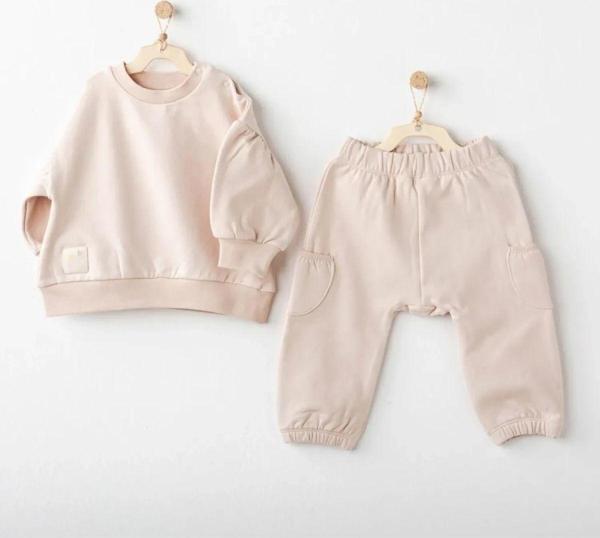 andywawa Ac25353 Basic 2'Li Bebe Takım Light Beige - Image 1