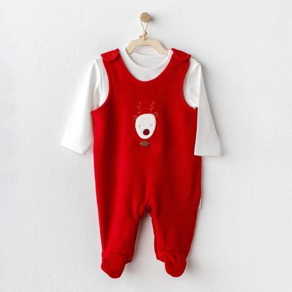 andywawa Bebek Tulum Takım Romper Set Velvet Happy Newyear Ac25339 - Image 1