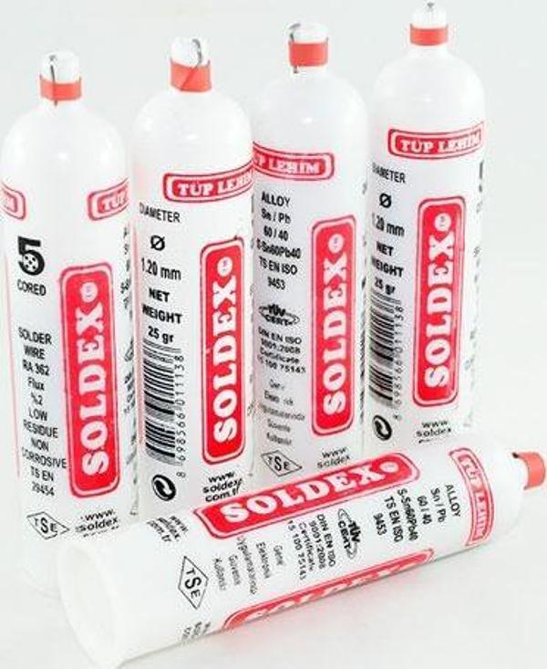 Tüp Lehim 1,2 mm 25 Gr - 5 Kanallı, Sn:60 / Pb:40 - Image 1